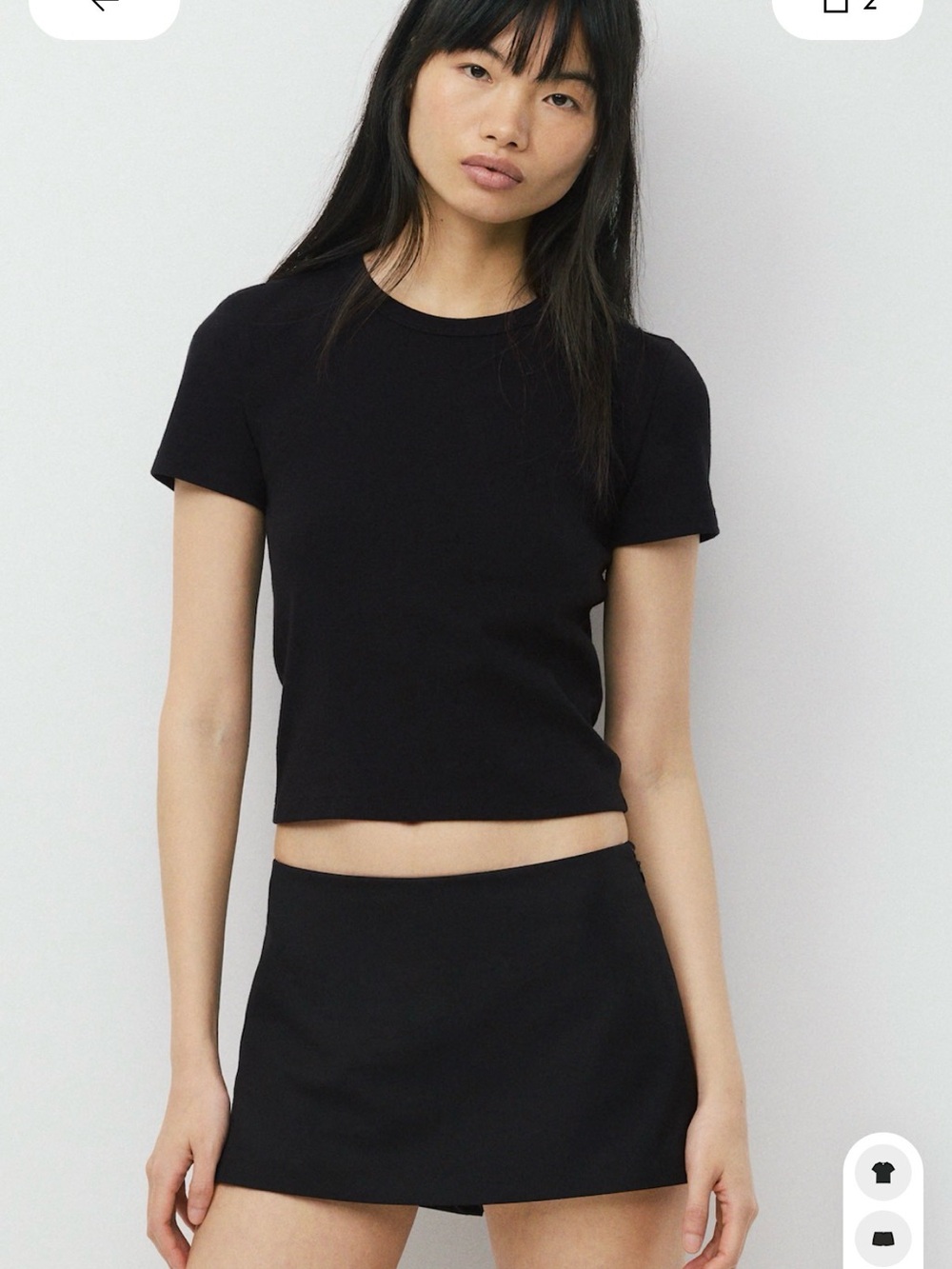 Set of 2 (B+W) Aritzia Sunday Best Little Ribbed T-Shirt